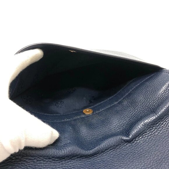 Tory Burch Logo fringe Shoulder Bag Leather blue/SilverHardware - Picture 13 of 13